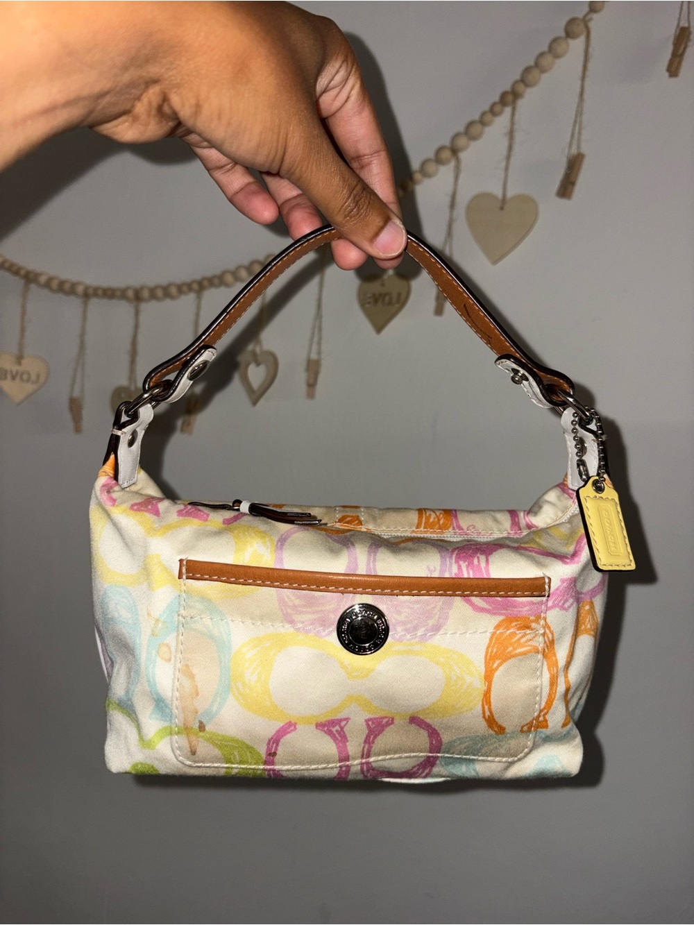 Vintage Y2K Coach Hamptons Scribble Mini Baguette Bag 🌈✨